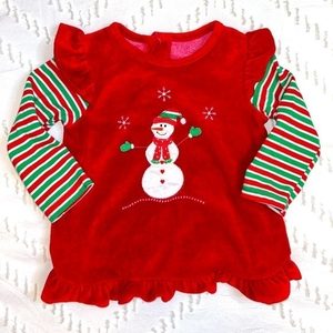 Good lad Snowman ruffle shirt- sz‎ 18 months